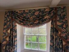 Sumptuous Preloved Bespoke Designer Interlined Curtains And Swags And Tails 