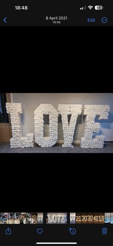 Flower letters 4ft - high., love