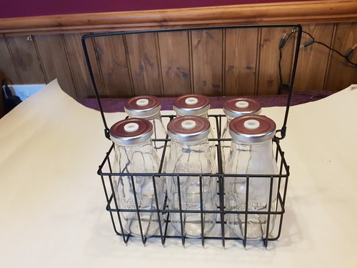 Glass milk bottles in - x, 6