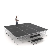 PD X-Lite750 Portable Stage Platform Riser System with Steps - 3m x 3m x 60cm