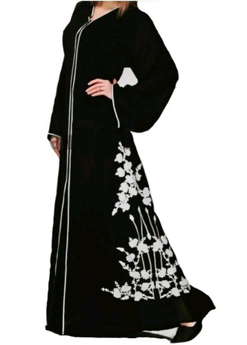 Black dubai abaya kaftan - black,