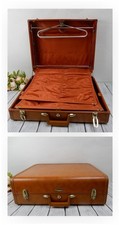 Vintage Taperlite Brown Travel Wardrobe Hardside Suitcase Luggage "No Key"