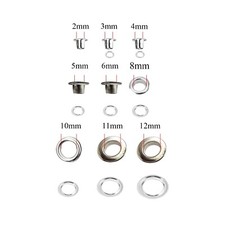 100 X Metal Eyelet with Washer Set DIY Leather Crafts Repair Grommet 2mm - 12mm