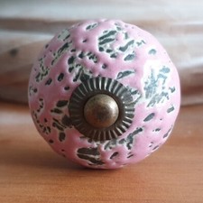 VINTAGE SHABBY CHIC BLACK WHITE CERAMIC CUPBOARD DOOR KNOBS DRAWER HANDLE KB03