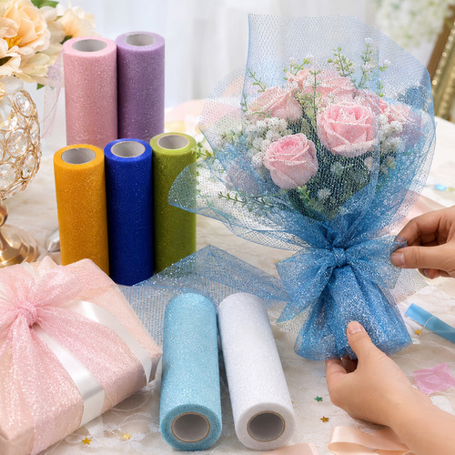 Shiny tulle fabric roll 15cm - tulle,