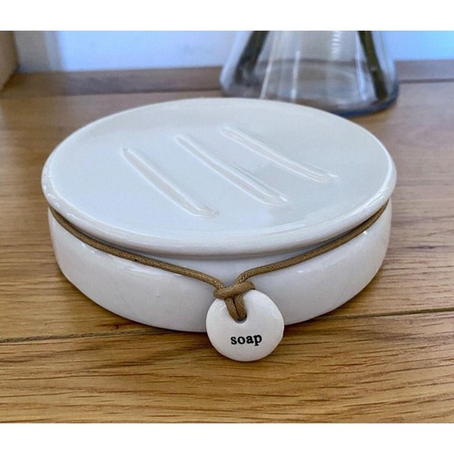 Dunelm white ceramic soap - white,