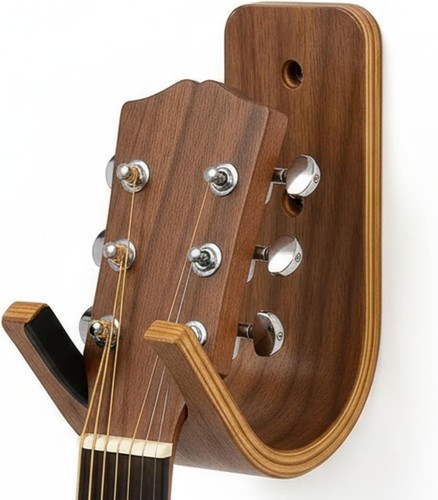 Guitar wall hanger wood base - wall,