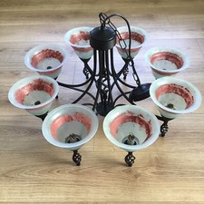 Centre light pendant ceiling chandelier 8 lamp black Retro Shabby Chic