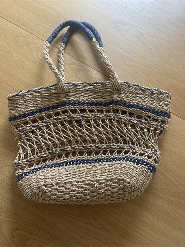 Zara natural blue macramé - natural,