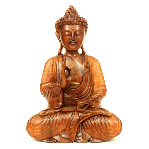 Large wooden buddha statue - wooden,