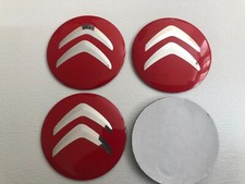 4x Citroen Wheel Centre Cap Sticker Brand New 56mm Hub Stickers Red Silver