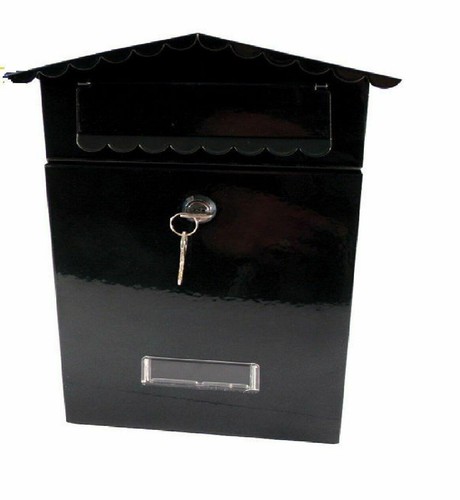 Black wall mounted letterbox - black,