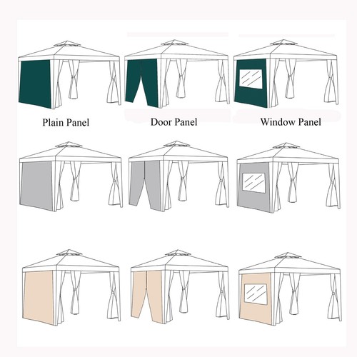 Outdoor gazebo side panels - gazebo,