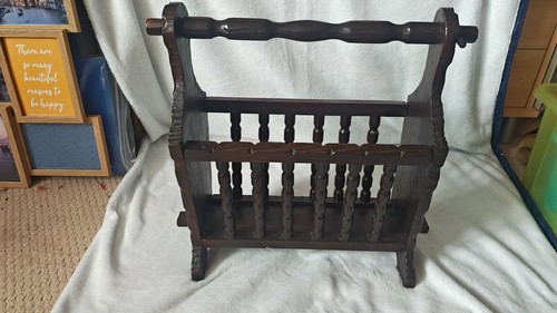 Vintage wooden magazine rack - vintage,