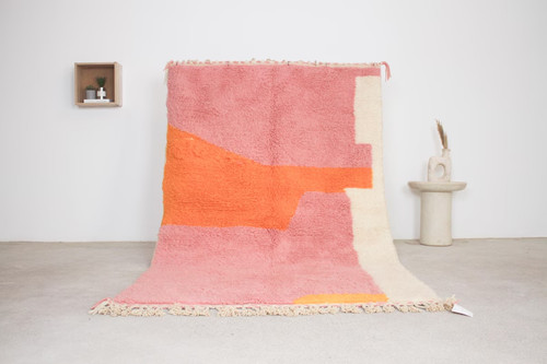 Handmade pink moroccan rug - moroccan,