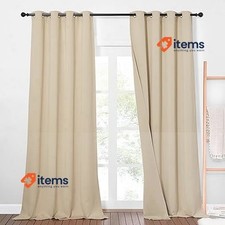 Pony Dance Curtains Three Layered Colour Biscotti Beige H 260x B 132cm – 132 CM