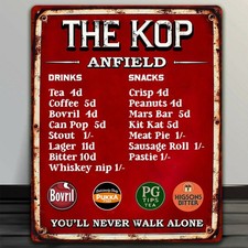 Liverpool Football Vintage Snack Bar Terrace Sign Metal Wall Plaque Gift RBS32