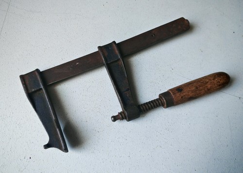 Vintage forged steel bar - bar, clamp