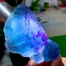 127G Rare Blue Green Purple cubic fluorite mineral crystal sample/Zhejiang