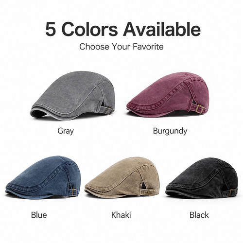 Men flat cap washed - men,