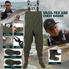Vass Vass-Tex 650 Series Chest Wader Carp Fishing Waders *All Sizes* NEW