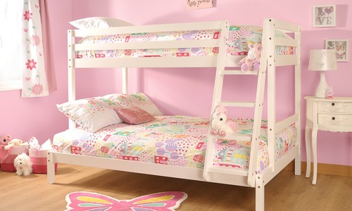 White triple bunk bed premium - white,
