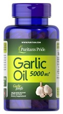 Puritan's Pride GARLIC OIL 5000 mg 250 Softgels Capsules Supplement, Gluten Free