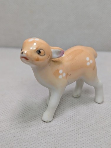 Vintage miniature fawn ceramic - miniature,