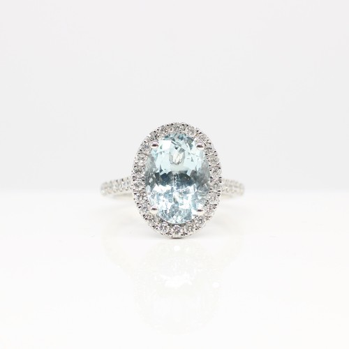 Platinum aquamarine diamond - platinum,