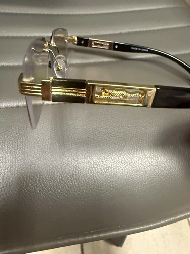 Rimless gold metal eyeglasses - rimless,