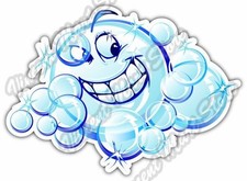 Bubbles with Smiling Face Cartoon Funny Car Bumper Vinyl Sticker Decal 5"X4"