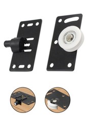 1 Sets Black Sliding Door Wheels Rollers Pulleys Runners For Cupboard Wardrobe