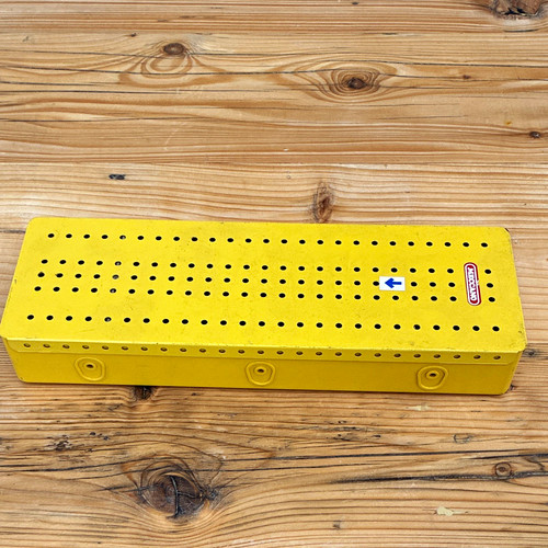 Meccano yellow metal storage - meccano,