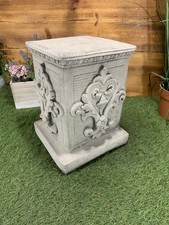 STONE GARDEN TRADITIONAL SQUARE PLINTH COLUMN SOLID ORNAMENT