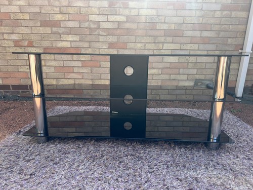 Black glass stand tier - black,