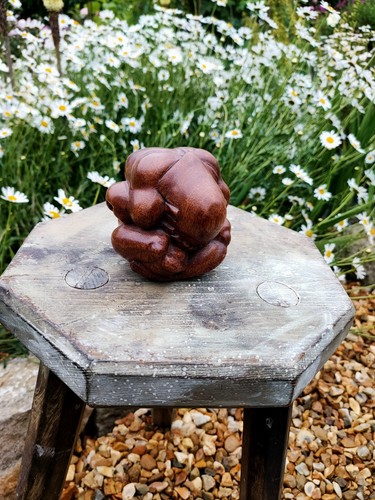 Carved wooden weeping buddha - wooden,