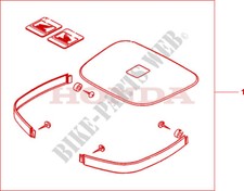 GENUINE HONDA NT650 2000-2005 DEAUVILLE TOP BOX PANEL KIT GLOSS BLACK
