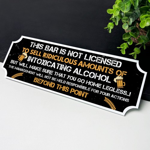 Funny bar sign for - sign, home