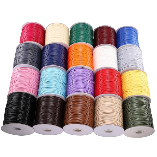 10m waxed leather cord cotton - waxed,