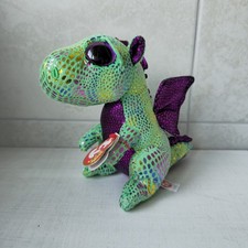 Rare Ty Beanie Boo - Cinder the Dragon - Plush Soft Toy 6" with Tags
