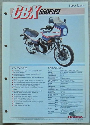 Honda cbx550f super sports - honda, cbx550f/f2