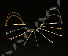 Men Silver/Gold Shirt Collar Clip Bar Pin Clip Chain Tie Sticks Necktie Accessoy
