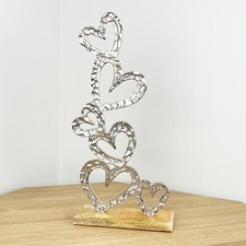 Large Love Hearts on Wood Sculpture Home Decorations Ornament Vintage Rustic Art