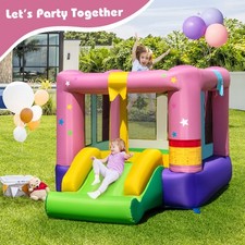 Inflatable Bounce House Kids Bouncy Castle(Without Blower)-Purple