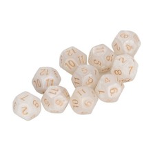 White 40pcs Polyhedral Dice Clear Numbers Waterproof Prevent Oxidation 12 Si HOT