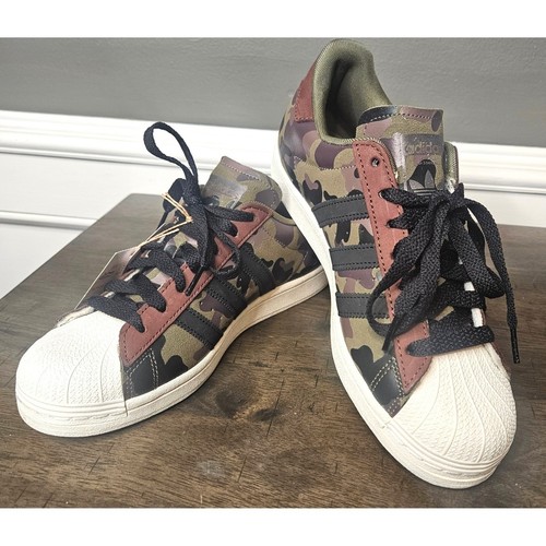 Adidas superstar green camo - green,