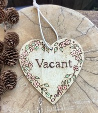 Handmade Toilet Engaged Vacant Double Sided Wooden Hanging Door Sign