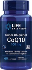Life Extension Super Ubiquinol CoQ10 100mg CoEnzyme Q10 60 Softgels Heart Health