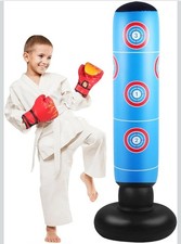 Inflatable Kids Punching Bag, 160CM Stable Boxing Bag with Boxing Gloves