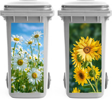 Wheelie Bin Stickers Flowers